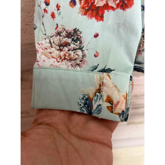 LAI MENG FIVE CATS Women's M Floral Print Long Sleeves Button Down Casual Blouse - Picture 6 of 7